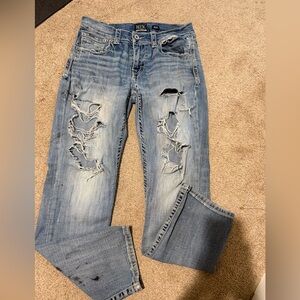 Buckle Medium Blue Distressed Straight Jeans